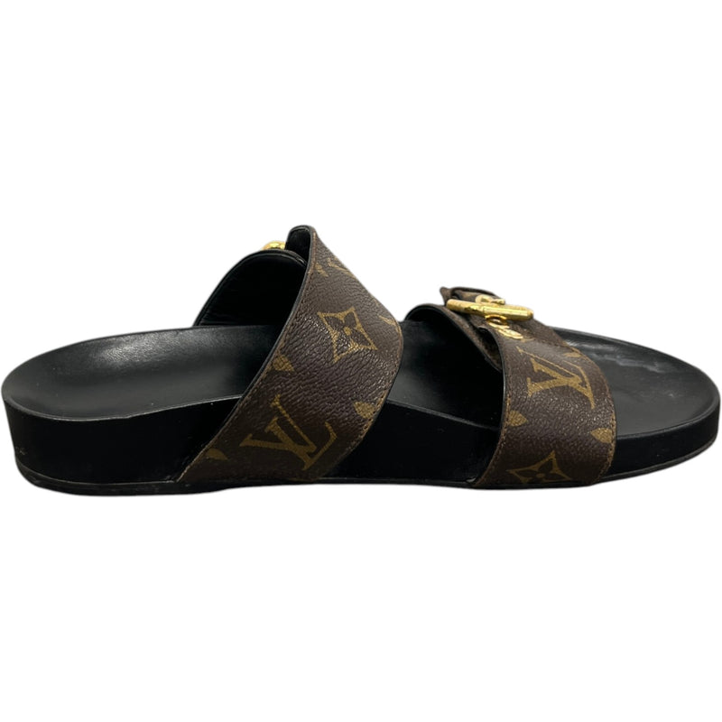 Women's Bom Dia Flat Comfort Mules Sandals Brown Size UK 4 / EU 37