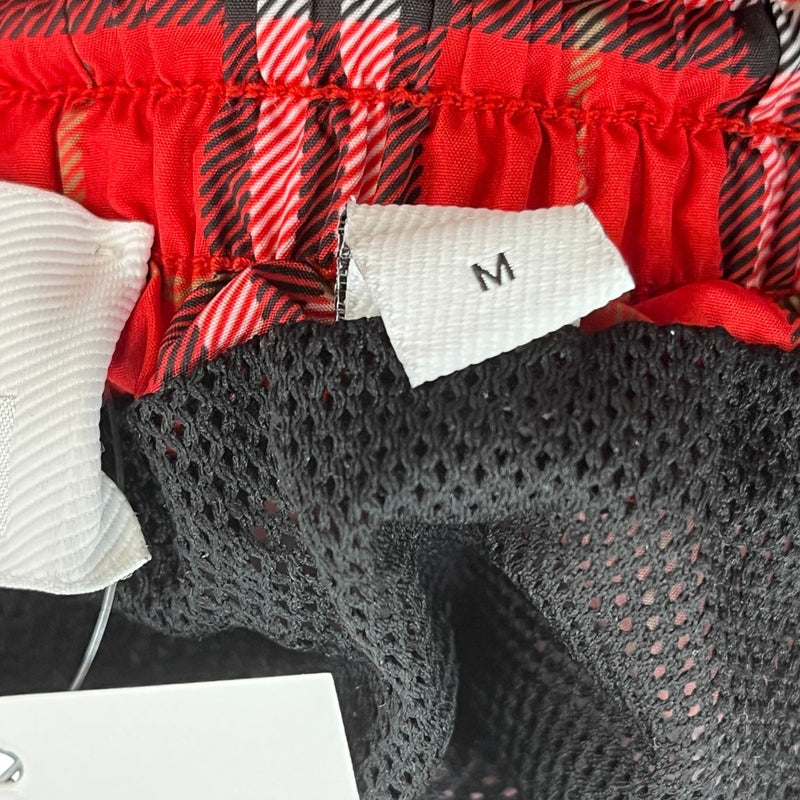 Men's Bradeston Check Swim Shorts Red Size M