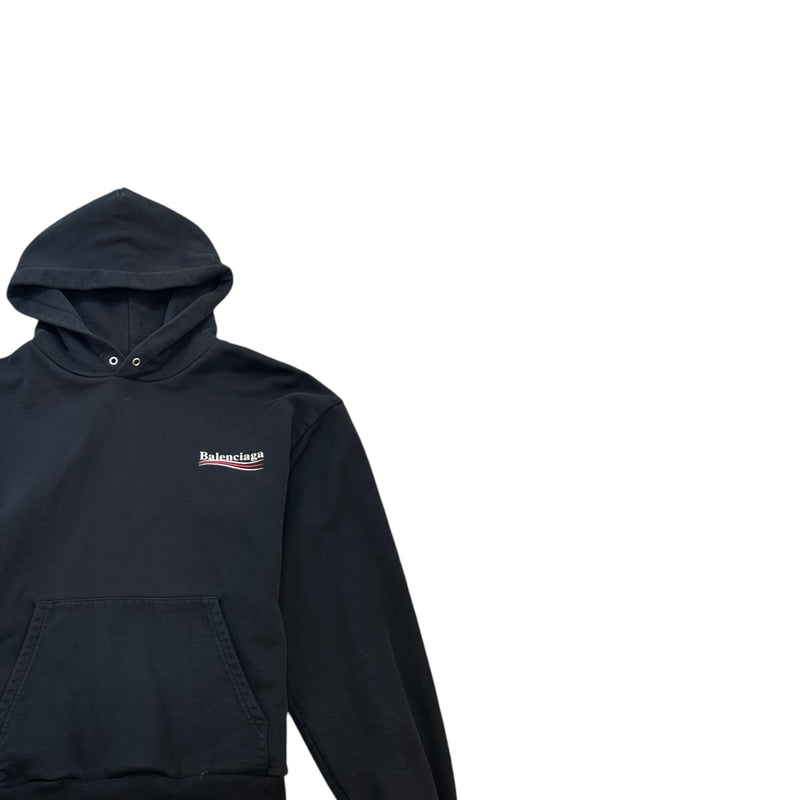 Women's Political Campaign Logo Hoodie Black Size XL / UK 14