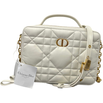Women's Caro Box Quilted Macrocannage Bag White