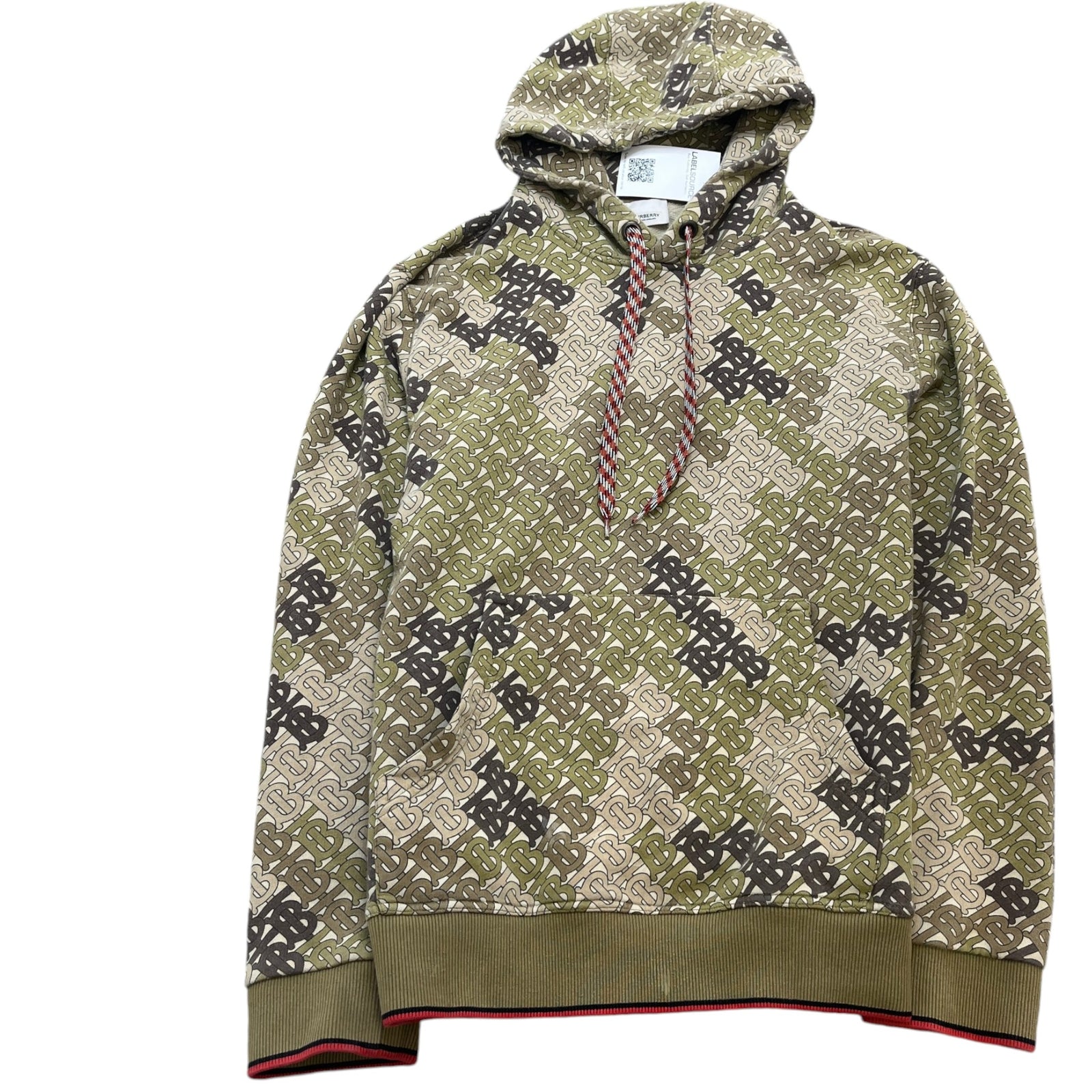 Men's Tb Monogram Hoodie Khaki Size M - Photo 1