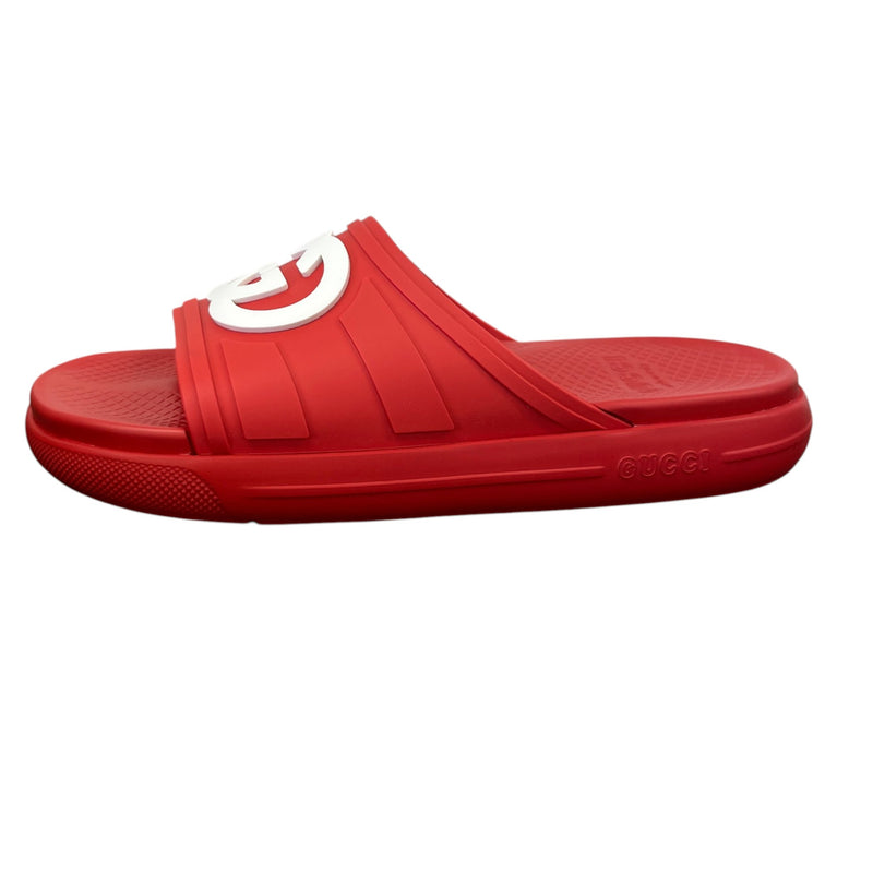 Men's Interlocking G Slides Red Size EU 43 / UK 9