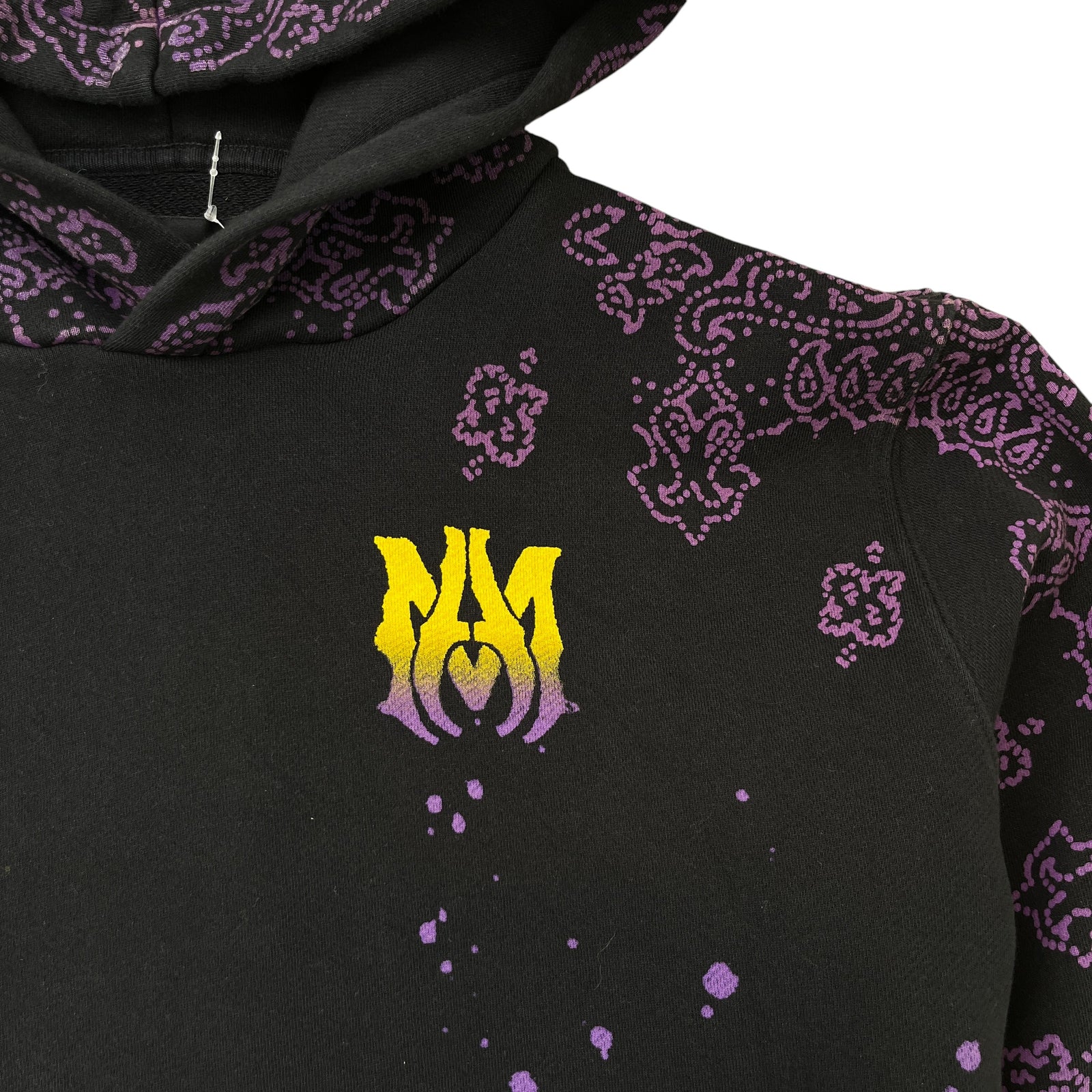 Men's Bandana Bleach Hoodie Black Size M - Photo 6