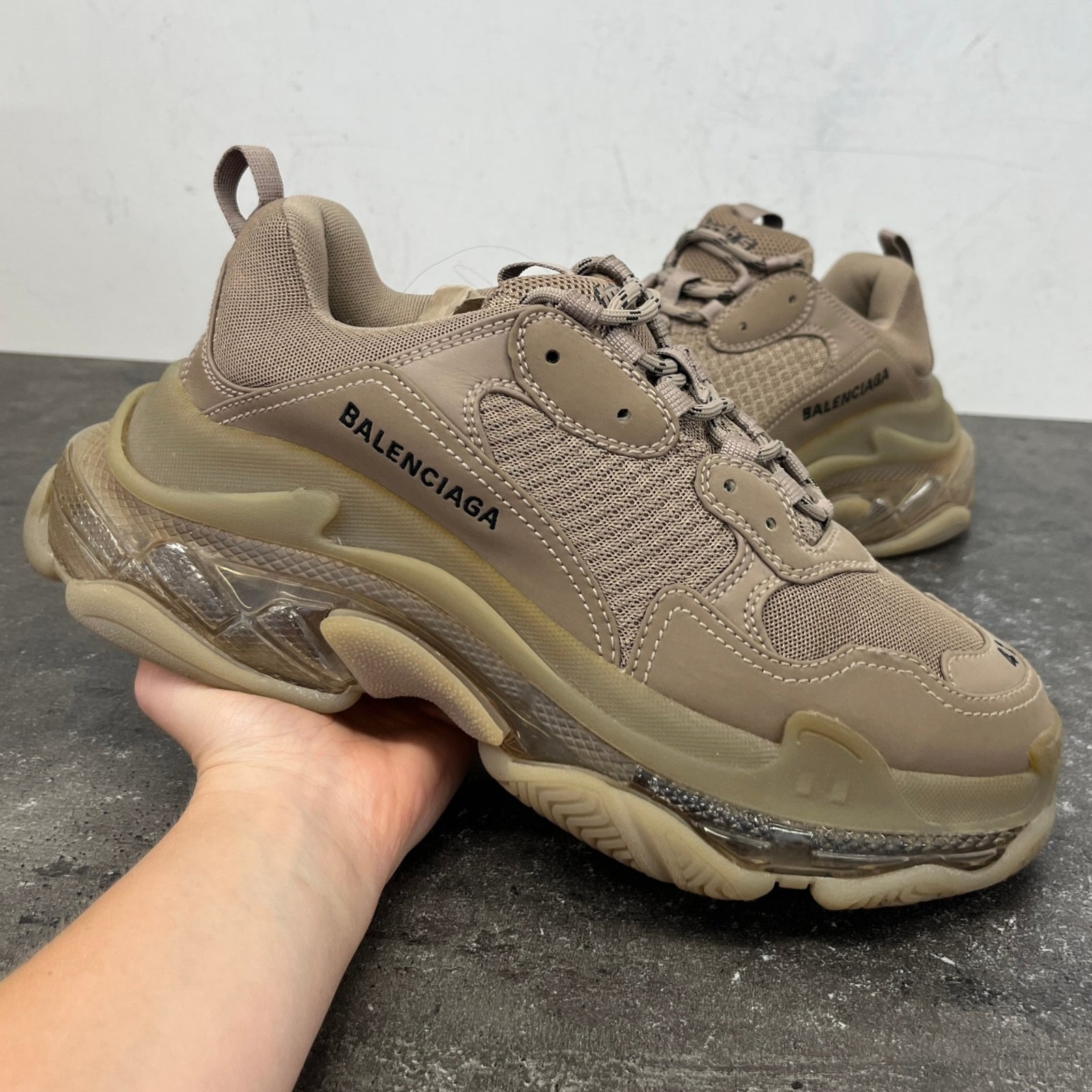 Men's Triple S Low Trainers Beige Size EU 41 / UK 7 - Photo 12