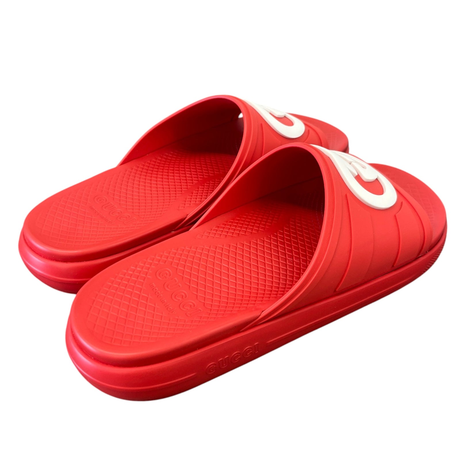 Men's Interlocking G Slides Red Size EU 43 / UK 9 - Photo 8