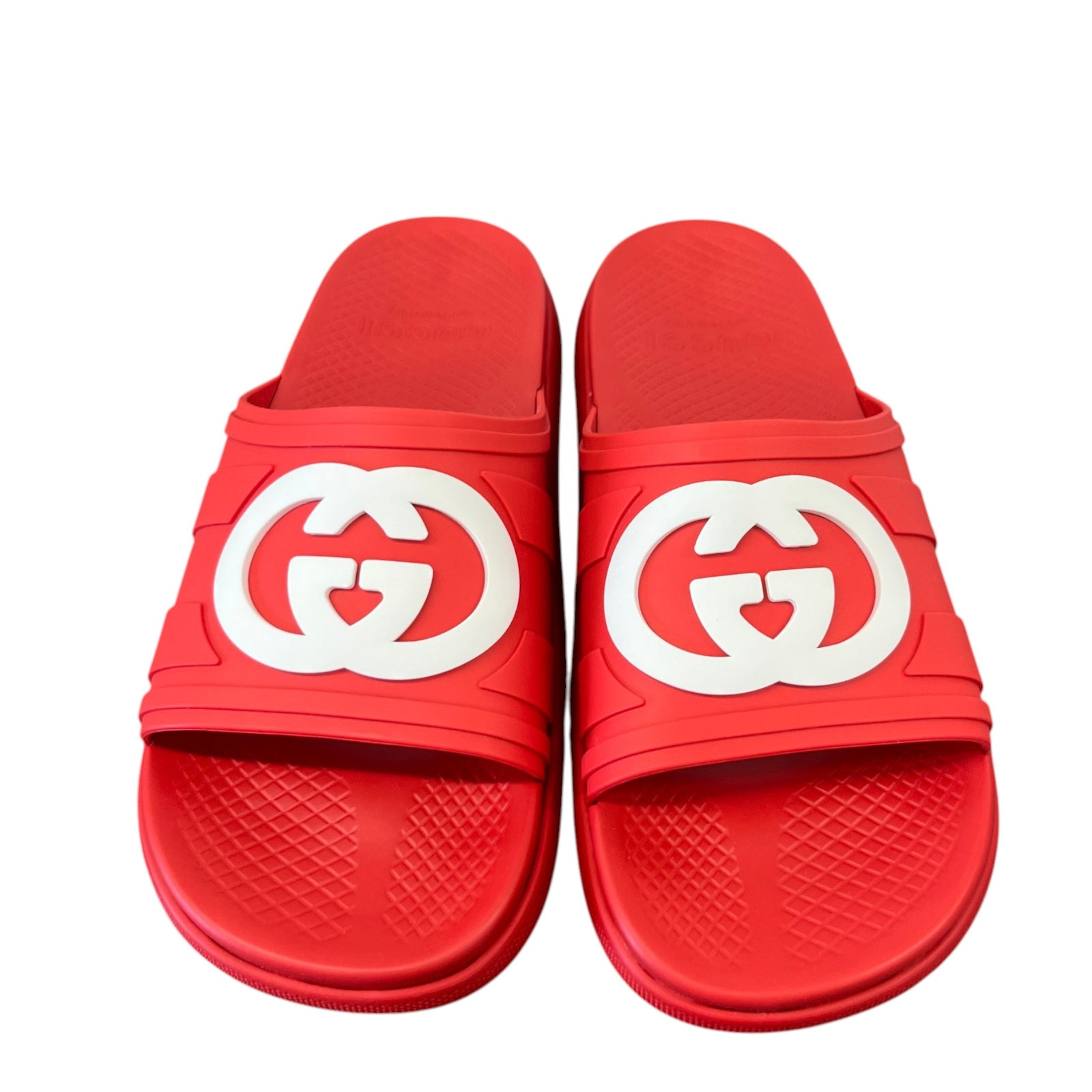 Men's Interlocking G Slides Red Size EU 43 / UK 9 - Photo 6
