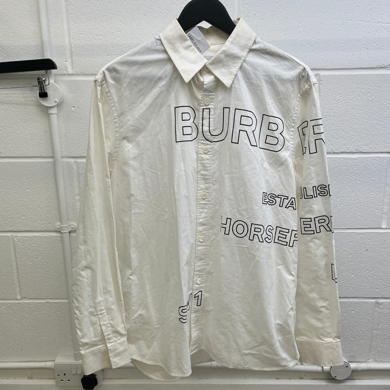 Men's Horseferry Print Shirt White Size M
