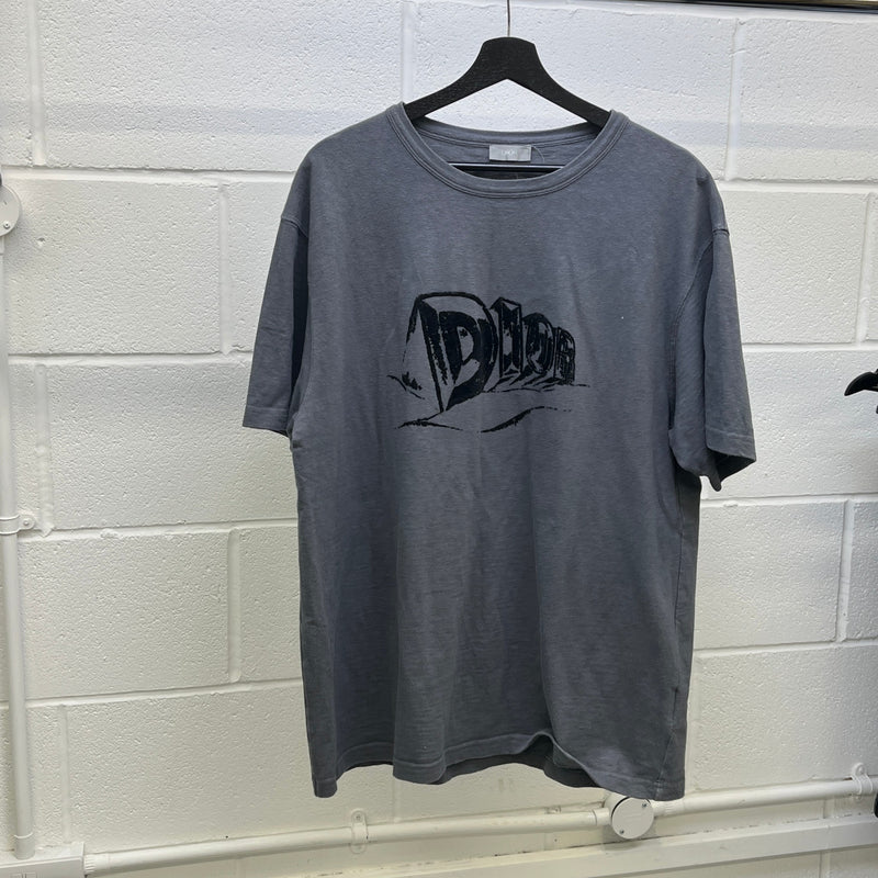 Men's Log Graphic T-Shirt Grey Size XXL