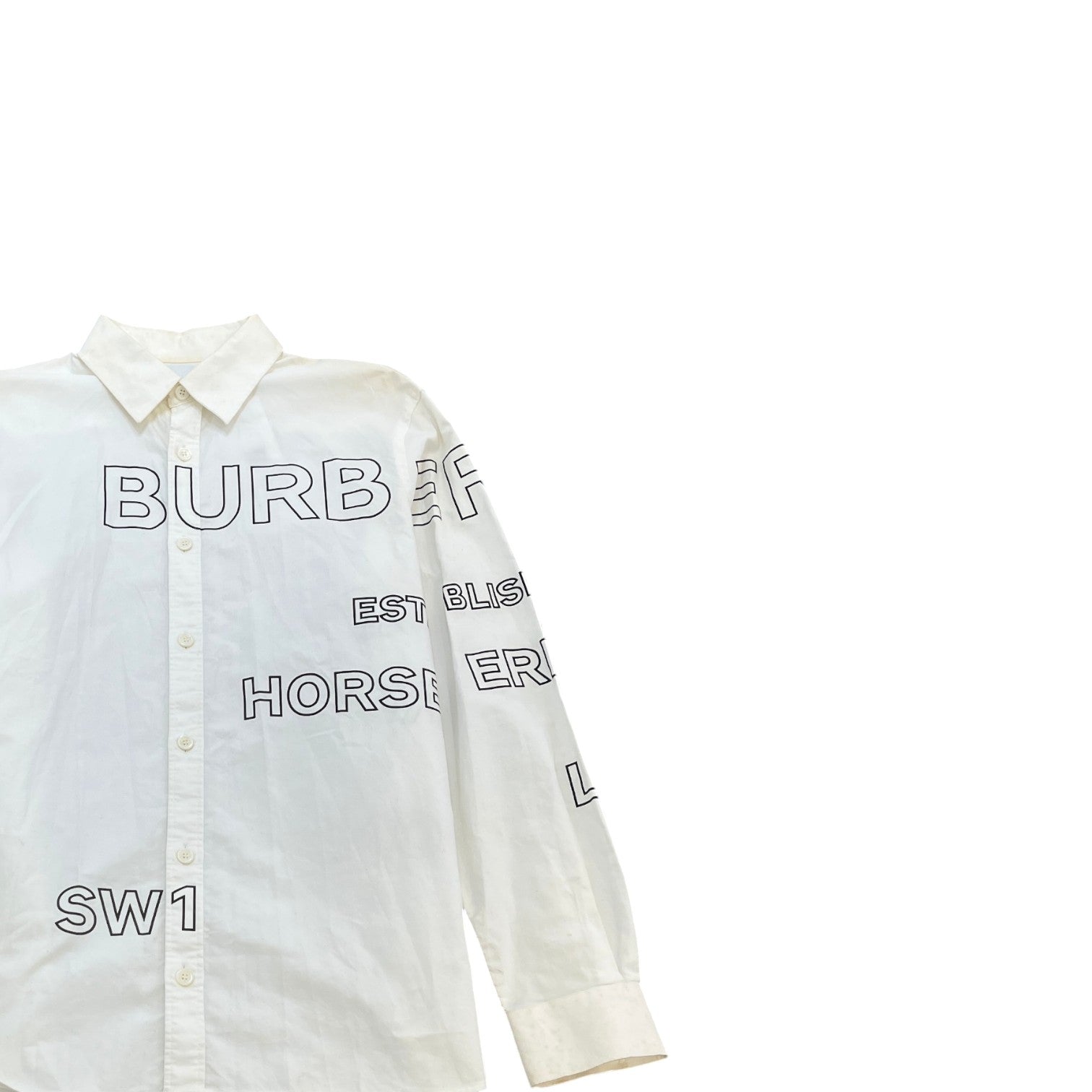 Men's Horseferry Print Shirt White Size M - Photo 3