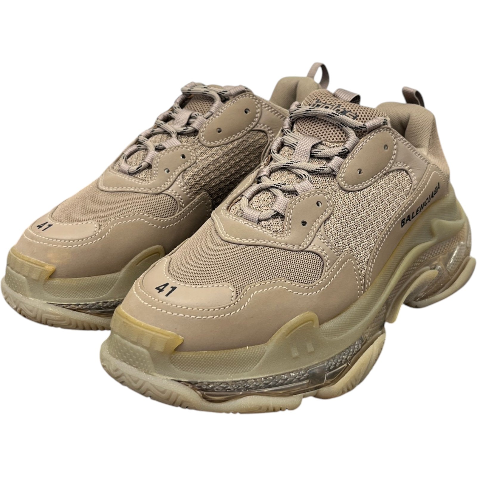 Men's Triple S Low Trainers Beige Size EU 41 / UK 7 - Photo 9
