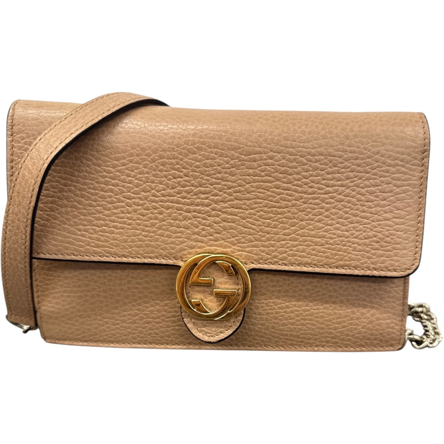 Women's Interlocking G Wallet On Chain Bag Tan - Photo 12
