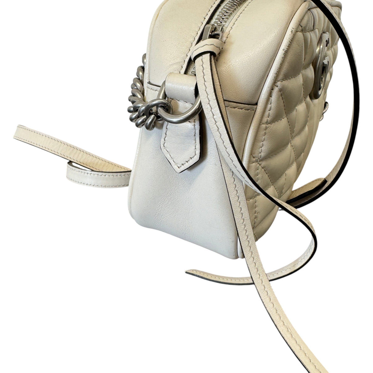 Women's GG Marmont Camera Handbag White - Photo 7