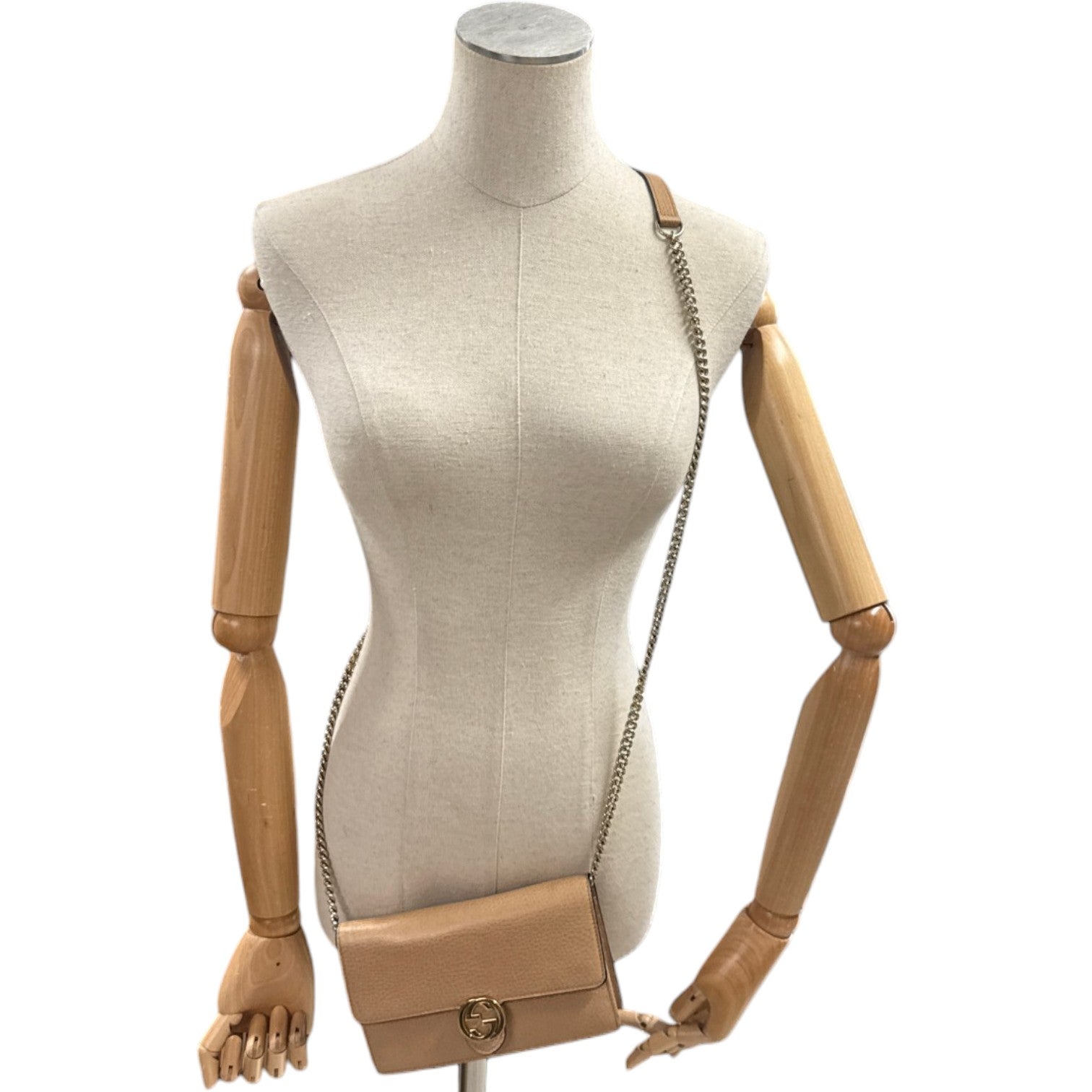 Women's Interlocking G Wallet On Chain Bag Tan - Photo 2