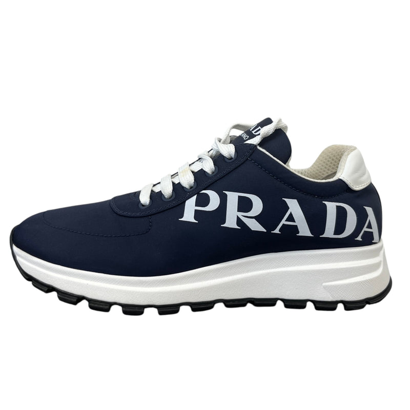 Women's Re-Nylon Logo Print Low Trainers Navy Size EU 38 / UK 5