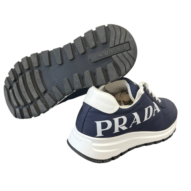 Women's Re-Nylon Logo Print Low Trainers Navy Size EU 38 / UK 5