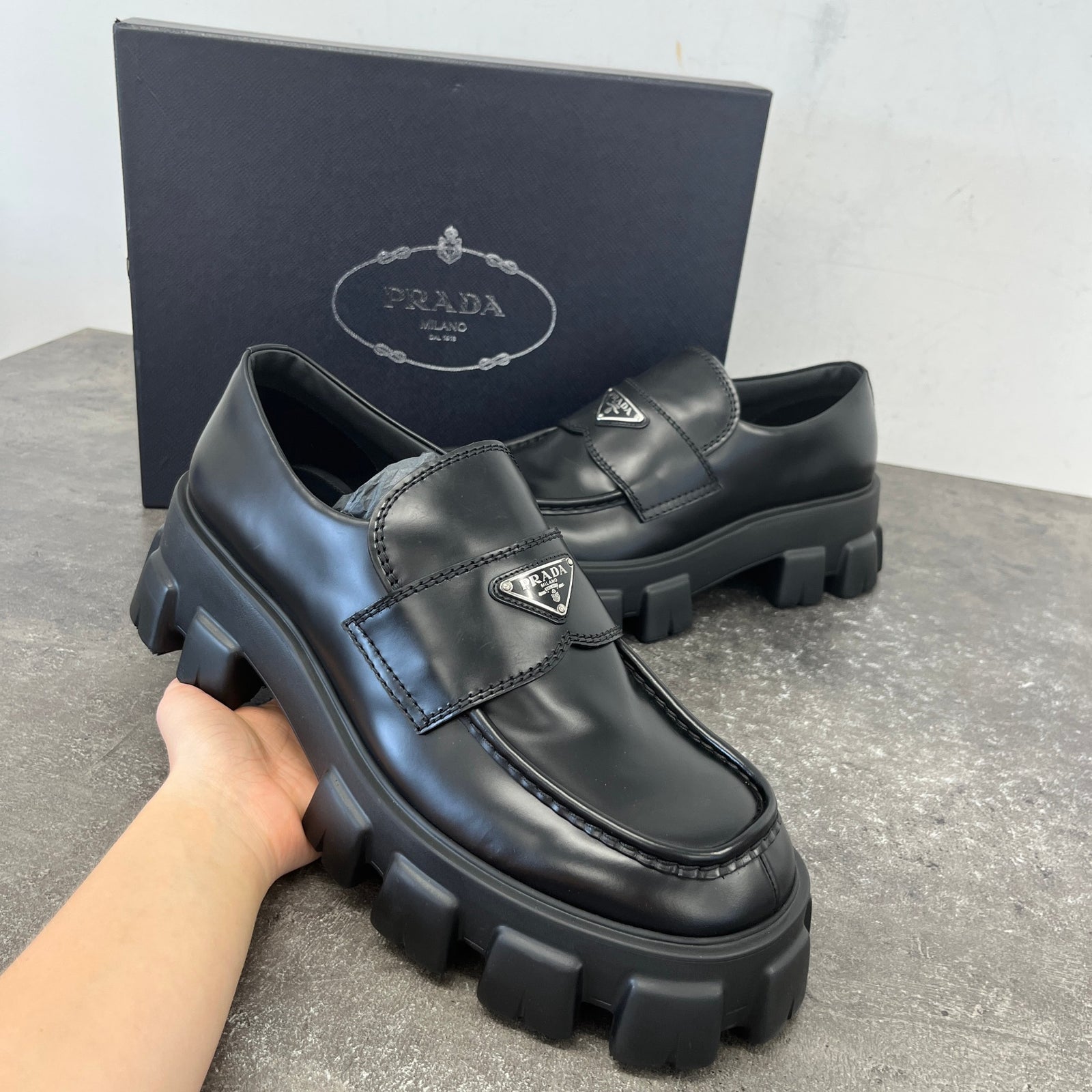 Men's Plaque Logo Loafers Black Size EU 46 / UK 12 - Photo 12