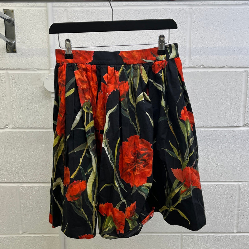 Women's Carnations Floral Midi Skirts Red Size IT 46 / UK 30
