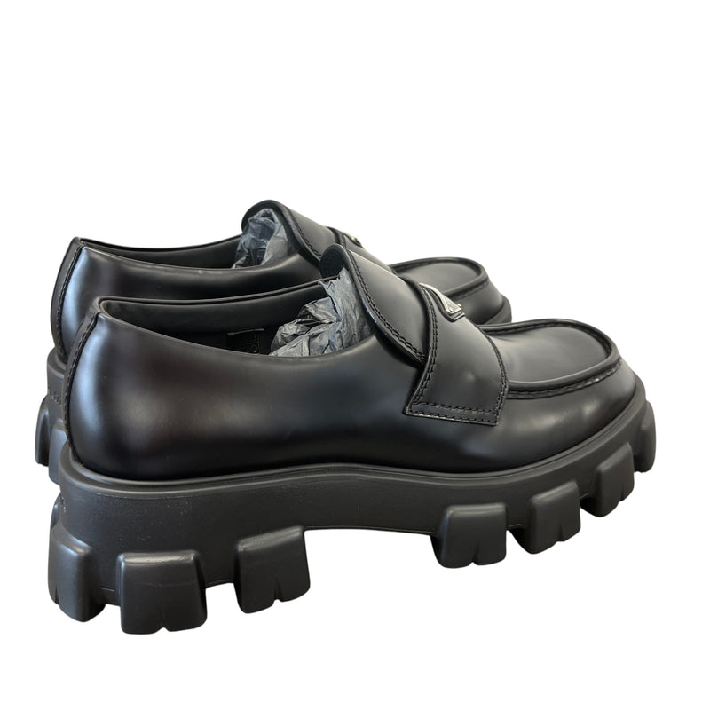 Men's Plaque Logo Loafers Black Size EU 46 / UK 12