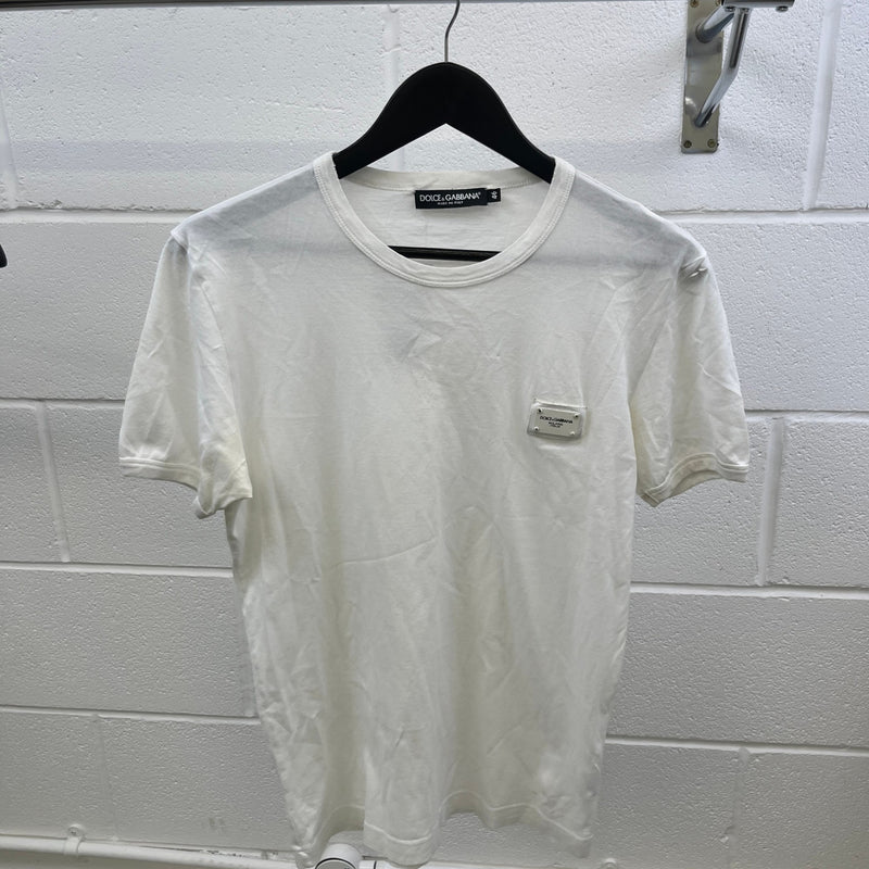 Men's Plaque Logo T-Shirt White Size IT 46 / UK S