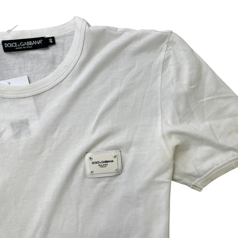 Men's Plaque Logo T-Shirt White Size IT 46 / UK S
