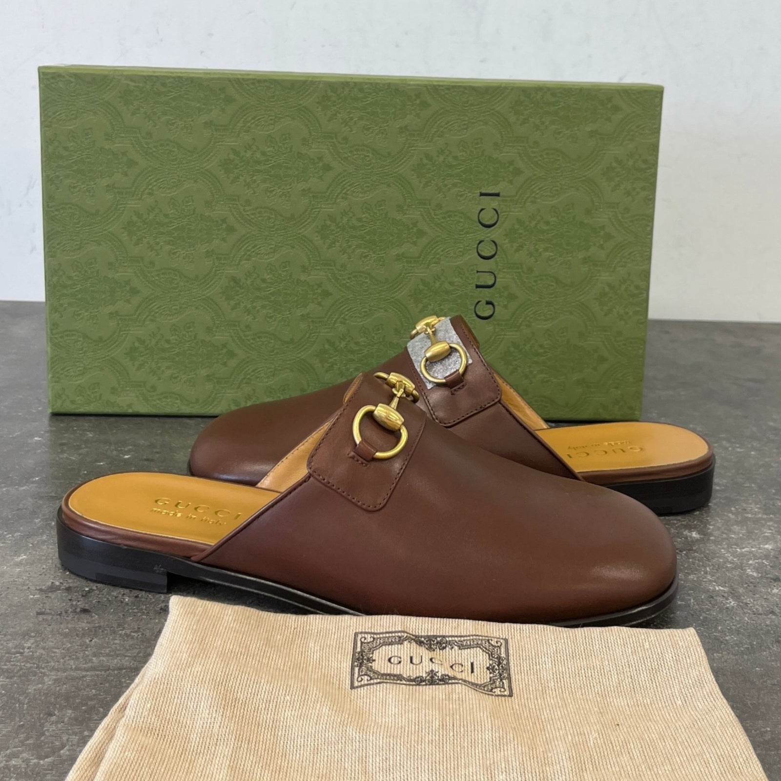 Men's Horsebit Sabot Loafers Brown Size UK 7.5 / EU 41.5 - Photo 11