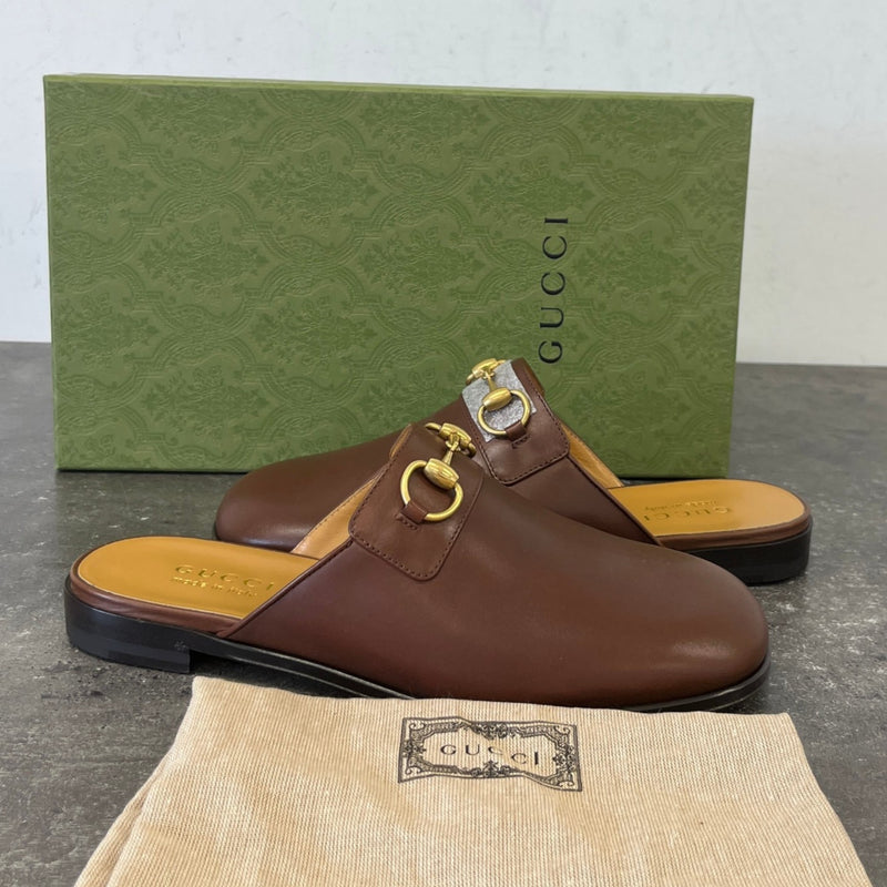 Men's Horsebit Sabot Loafers Brown Size UK 7.5 / EU 41.5