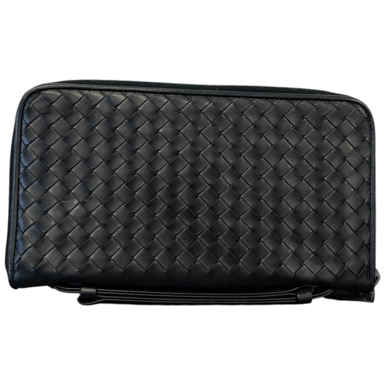 Men's Intrecciato Woven Wallet Black - Photo 2