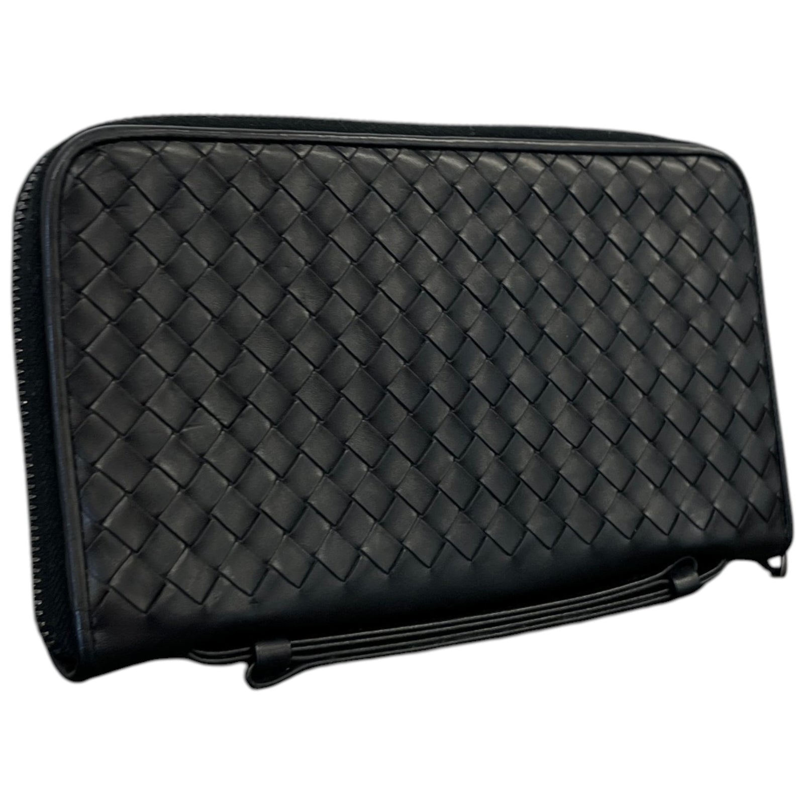 Men's Intrecciato Woven Wallet Black - Photo 6