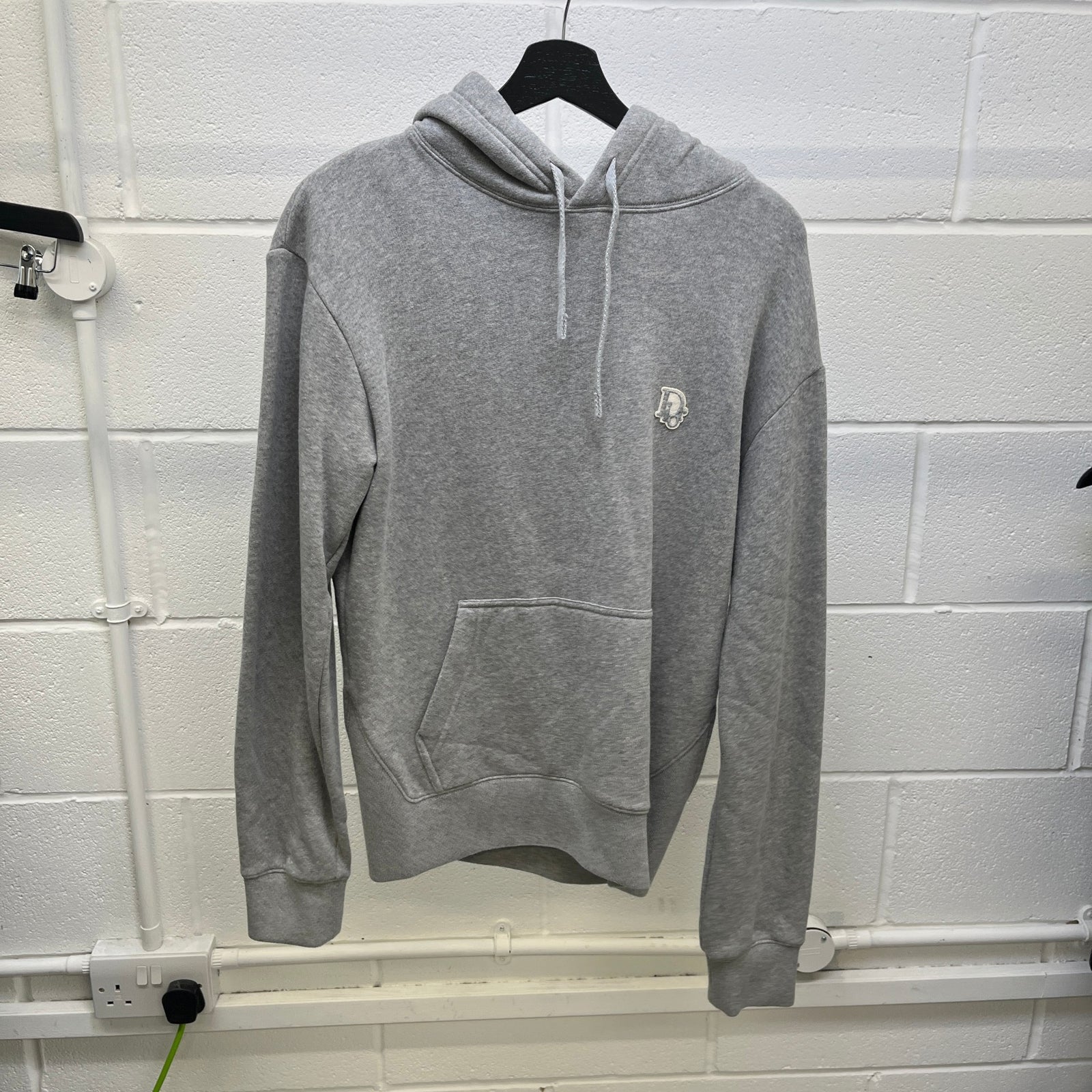 Men's Embroidered Logo Hoodie Grey Size XS - Photo 9
