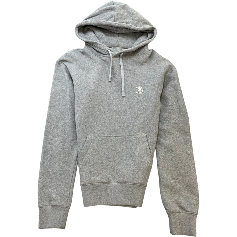 Men's Embroidered Logo Hoodie Grey Size XS