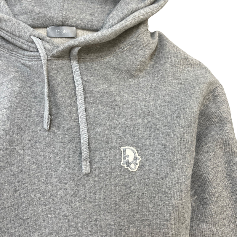 Men's Embroidered Logo Hoodie Grey Size XS