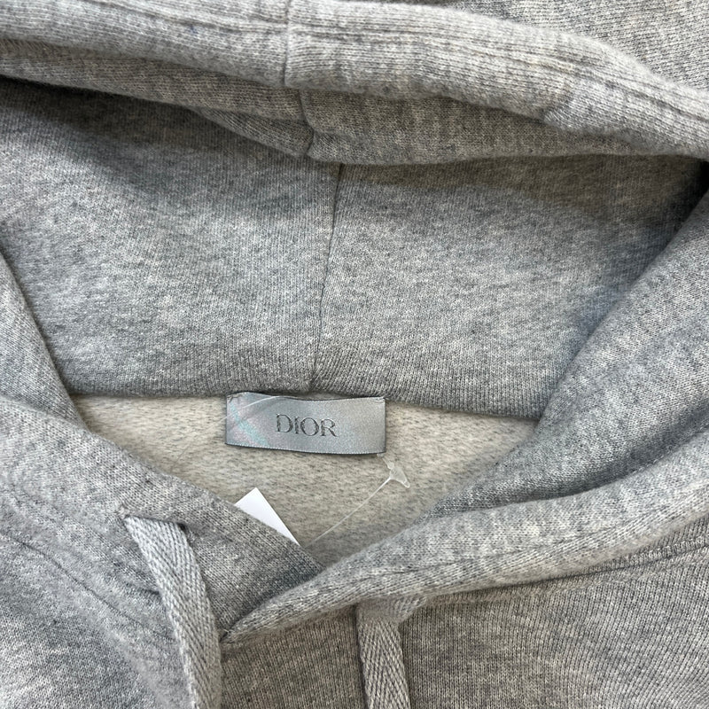 Men's Embroidered Logo Hoodie Grey Size XS