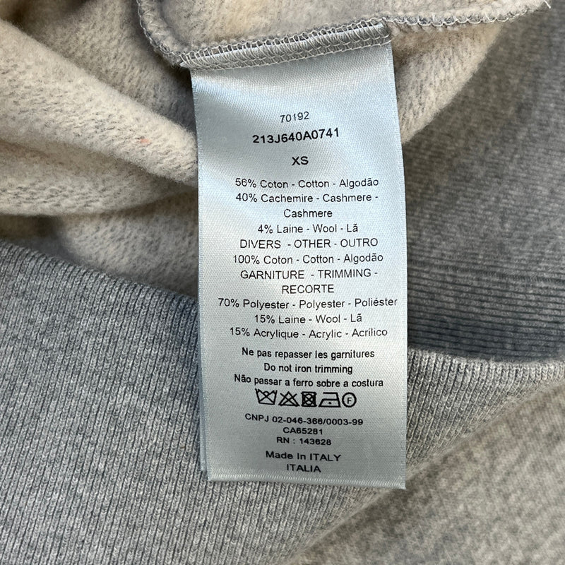 Men's Embroidered Logo Hoodie Grey Size XS