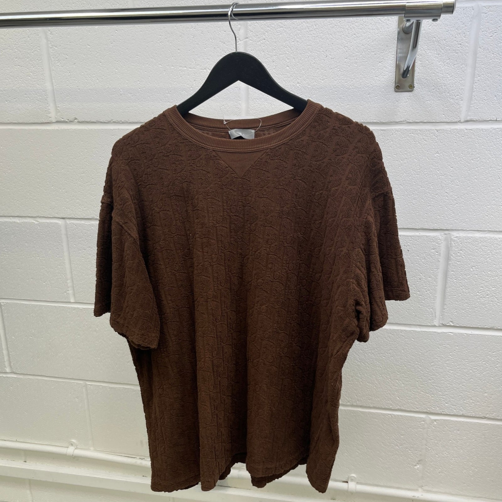 Dior Men's Oblique Towelling T-Shirt Brown Size XXL - Photo 9