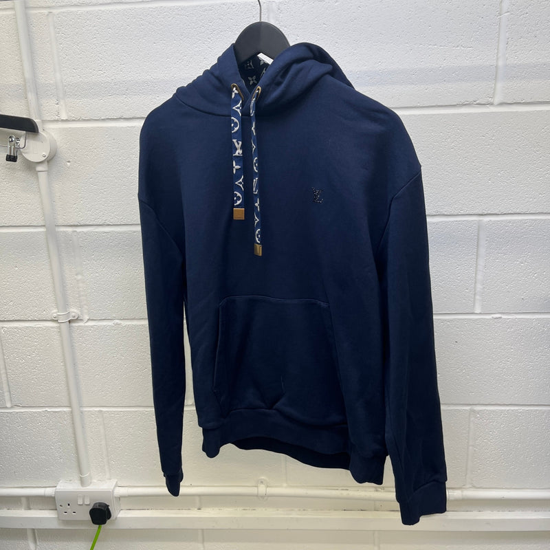 Men's Monogram Crystal LV Hoodie Navy Size S