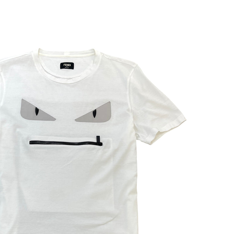 Men's Monster Face T-Shirt White Size S