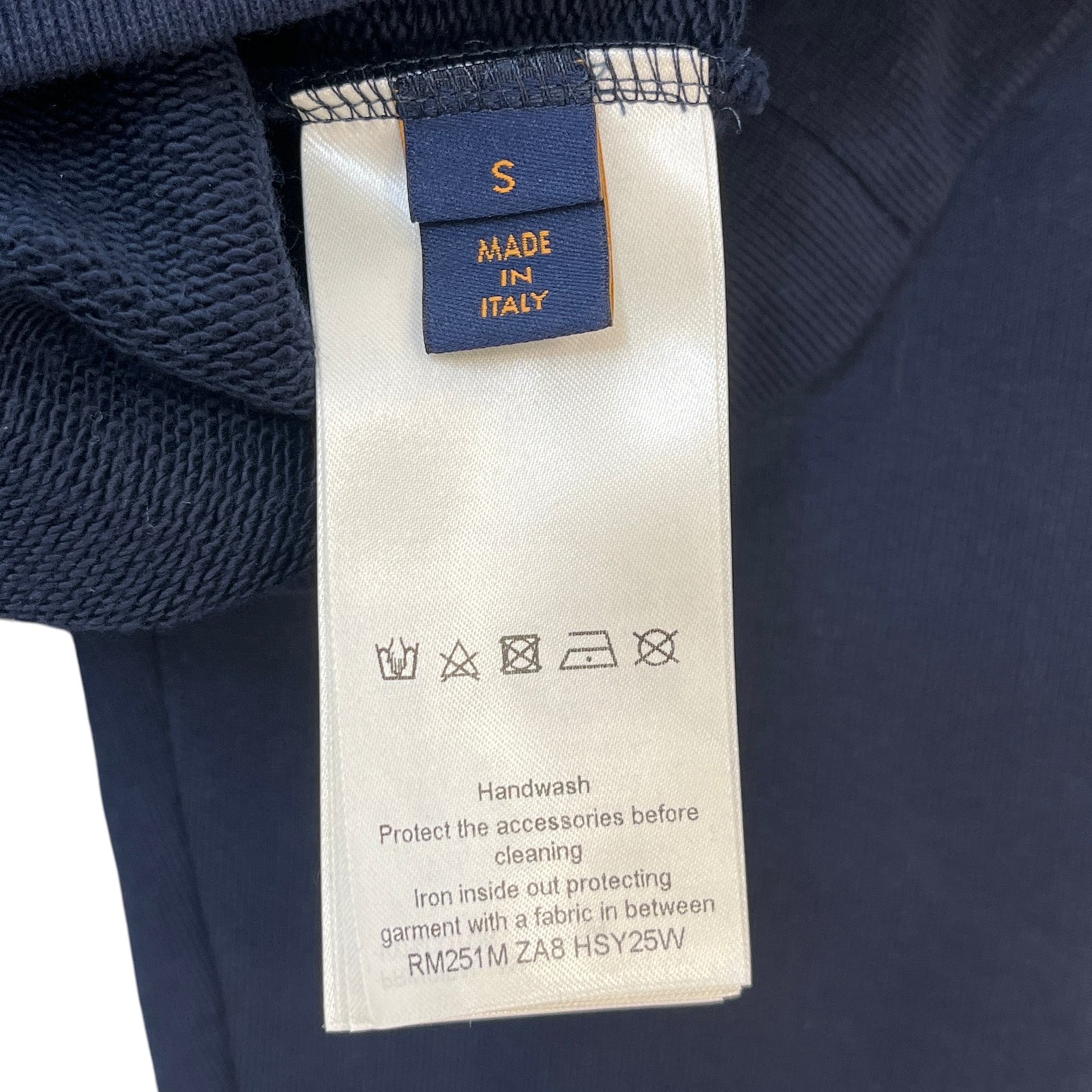 Men's Monogram Crystal LV Hoodie Navy Size S - Photo 6
