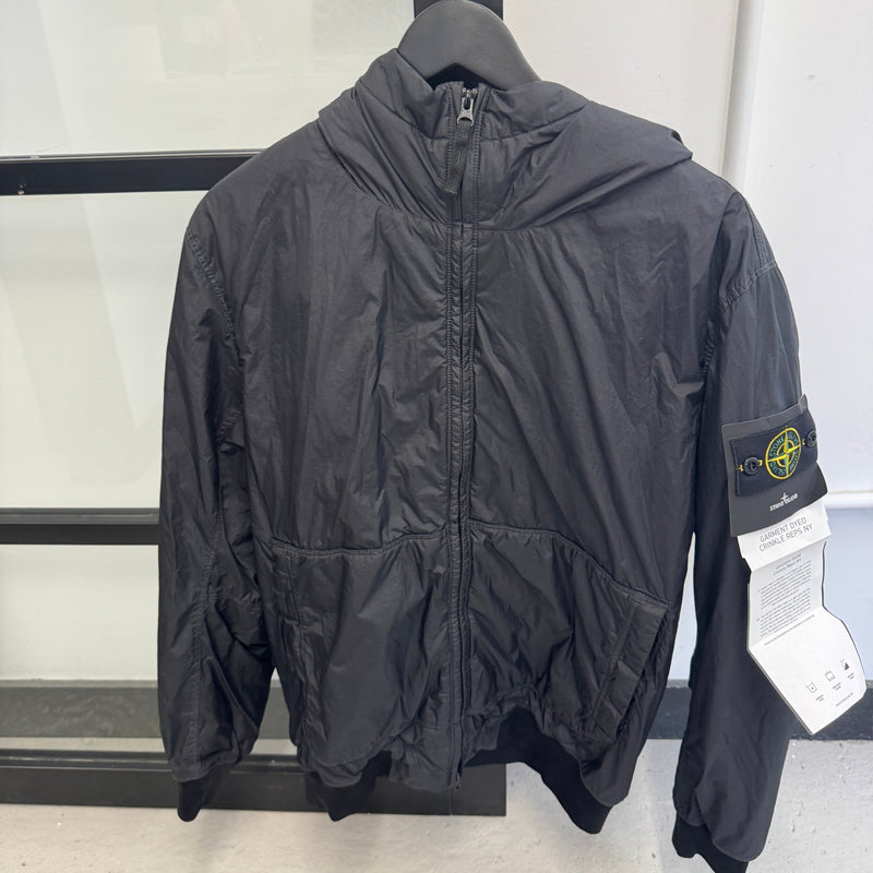 Men's Applique Logo Crinkle Reps NY Jacket Black Size M