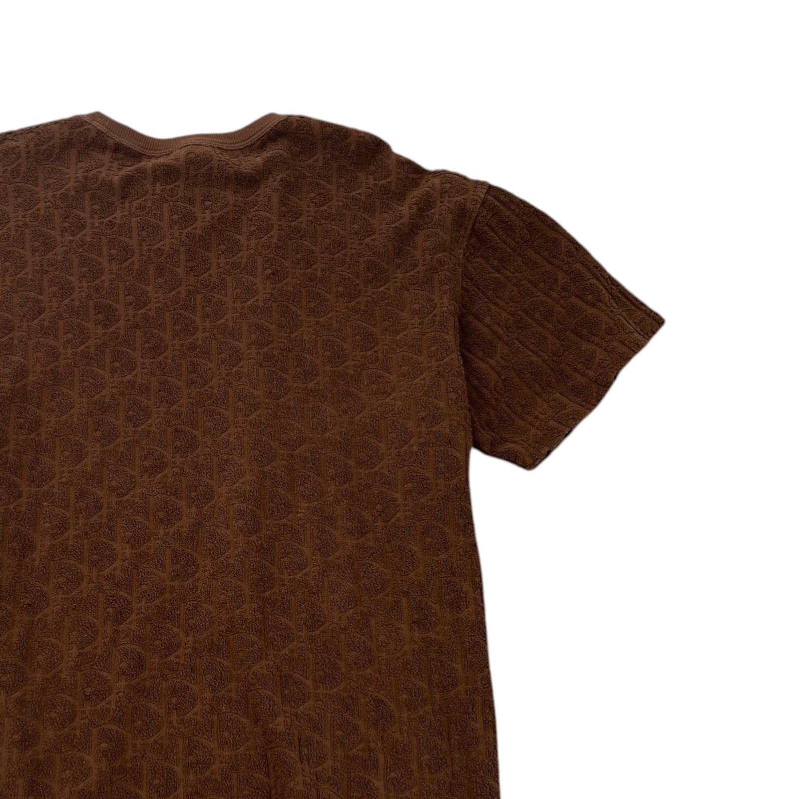 Dior Men's Oblique Towelling T-Shirt Brown Size XXL - Photo 4