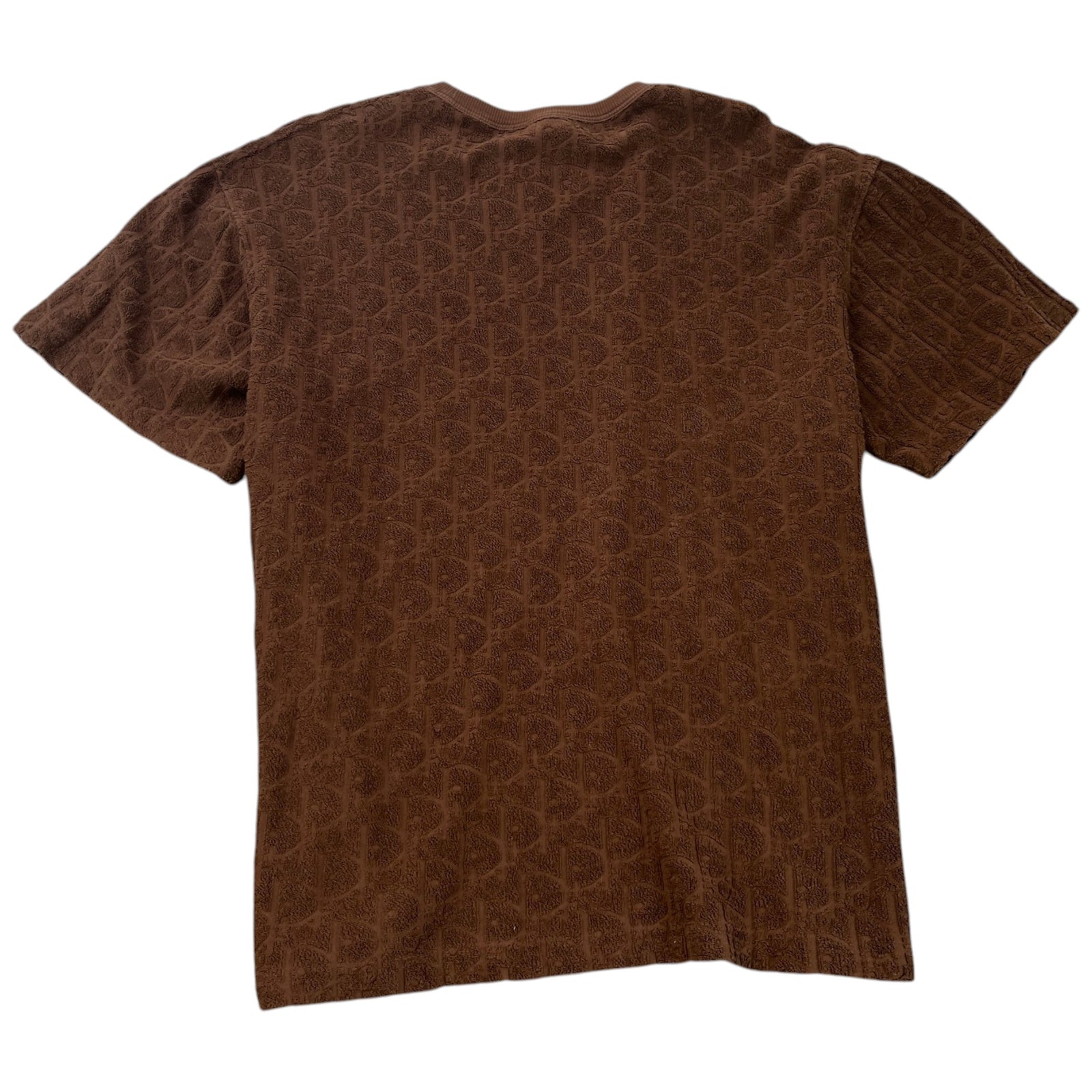 Dior Men's Oblique Towelling T-Shirt Brown Size XXL - Photo 2