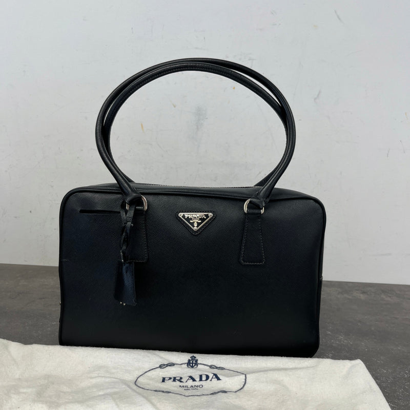 Women's Saffiano Bauletto Handbag Black