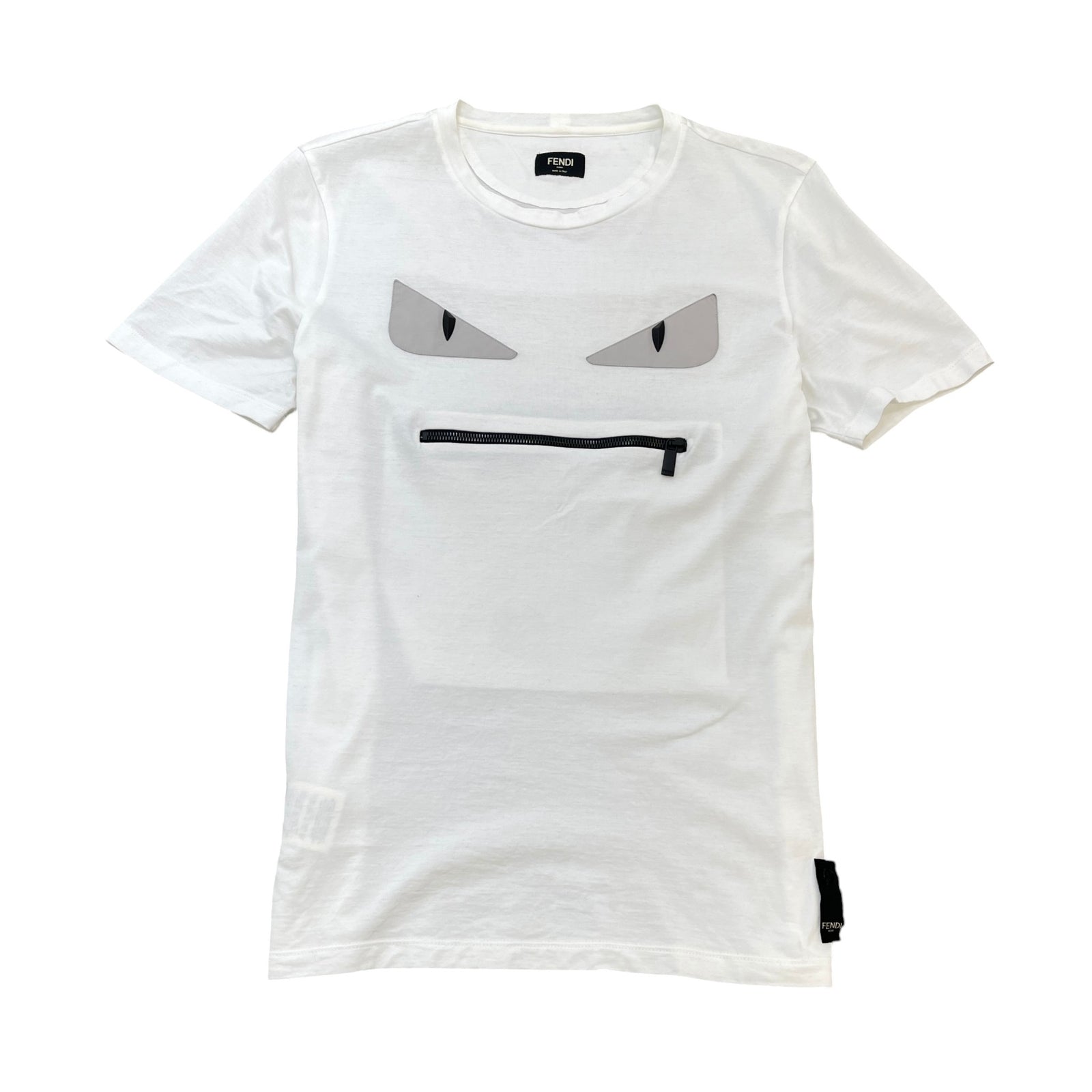 Men's Monster Face T-Shirt White Size S - Photo 1