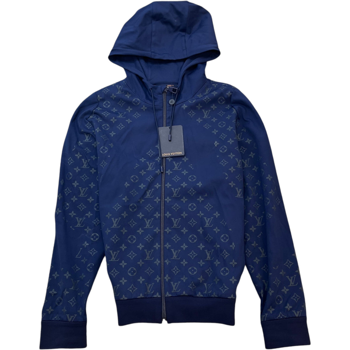 Men's Monogram French Terry Zip Though Hoodie Navy Size XS - Photo 1