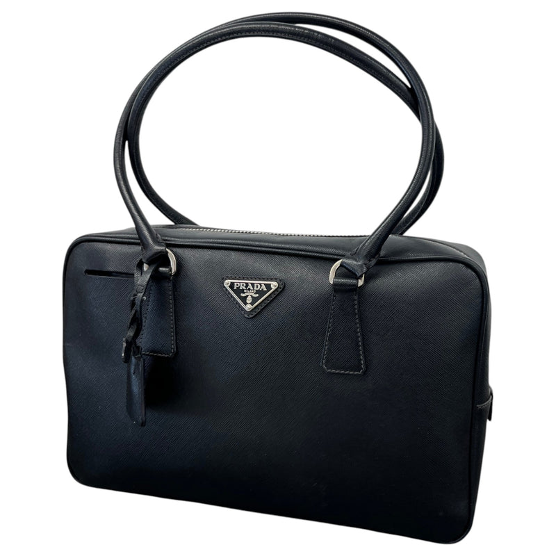 Women's Saffiano Bauletto Handbag Black