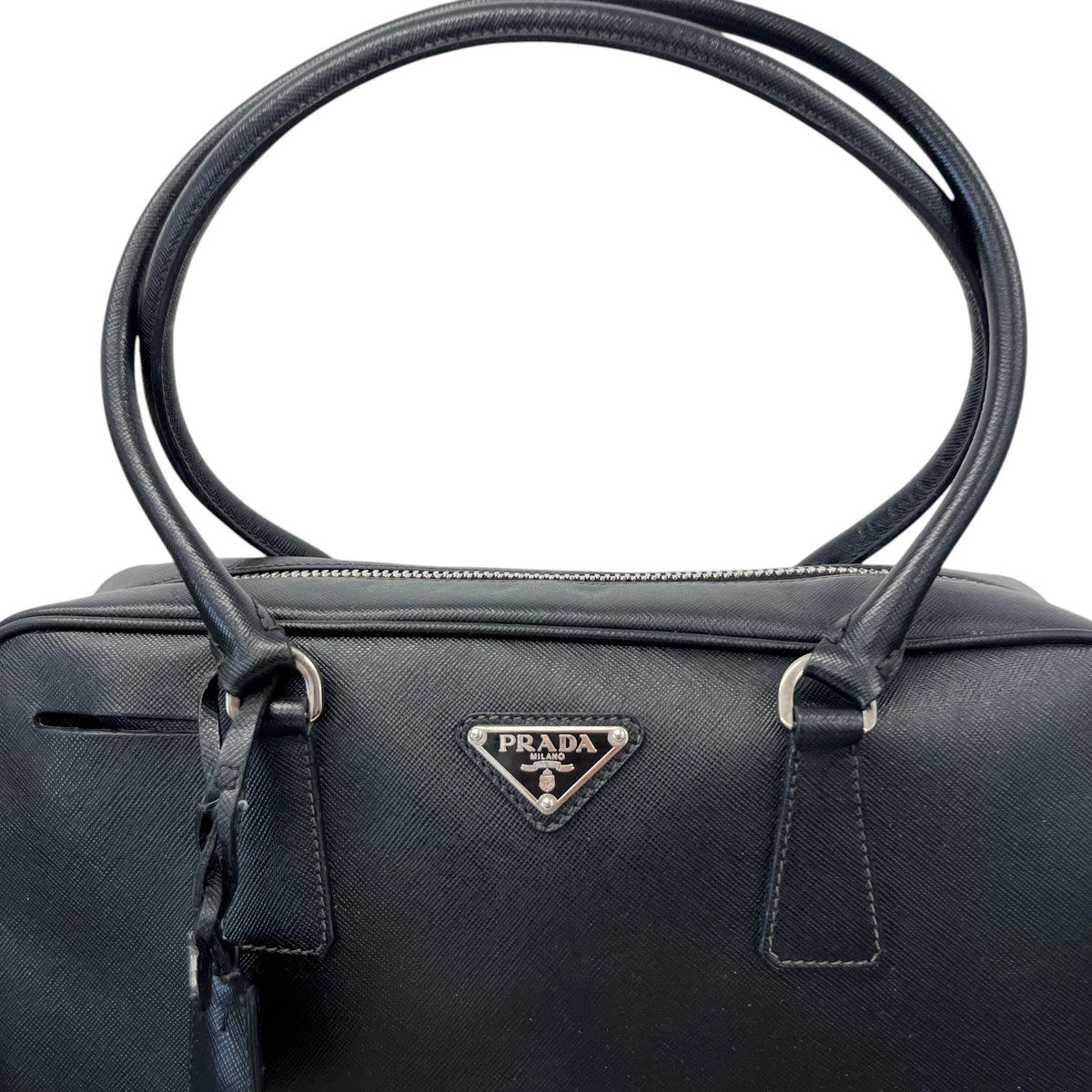 Women's Saffiano Bauletto Handbag Black - Photo 12