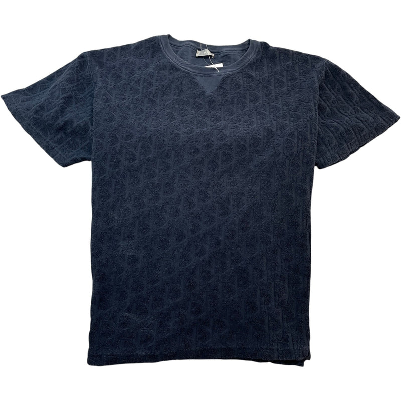 Men's Oblique Towelling T-Shirt Navy Size XXL