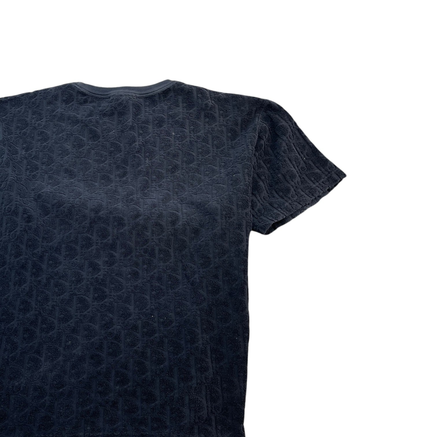 Men's Oblique Towelling T-Shirt Navy Size XXL - Photo 4