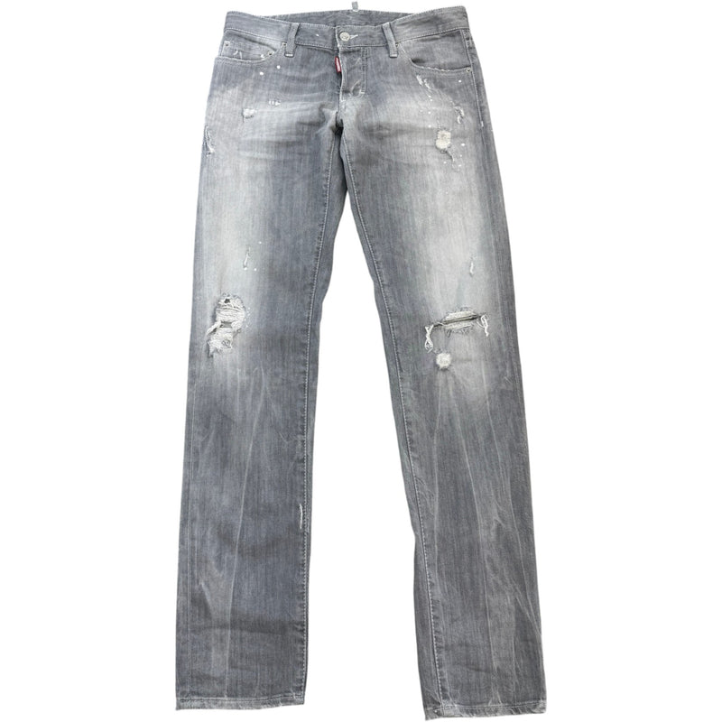 Men's Distressed Slim Jeans Grey Size S / W30