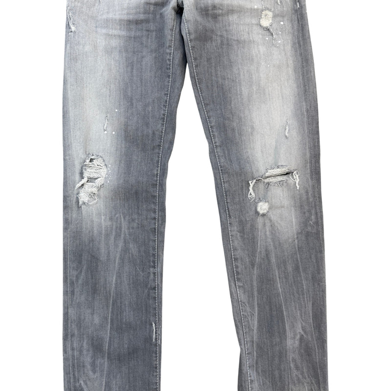 Men's Distressed Slim Jeans Grey Size S / W30