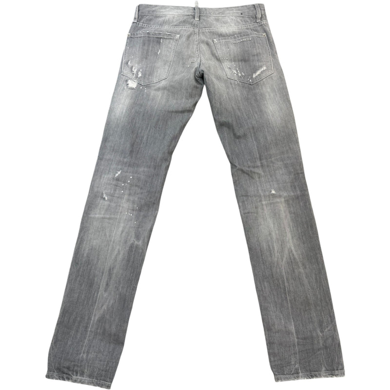 Men's Distressed Slim Jeans Grey Size S / W30